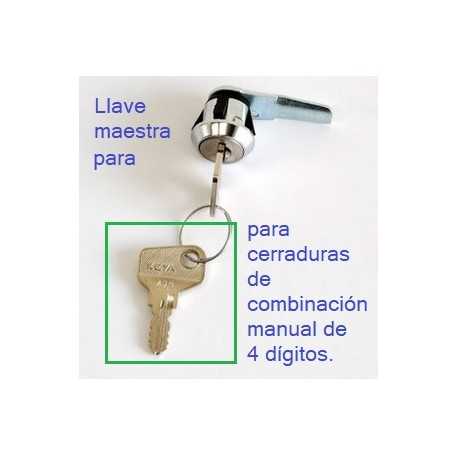 Llave maestra para cerraduras de combinación.