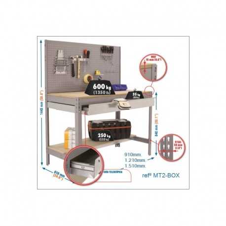 SimonRack Banco de Trabajo Taller, Capacidad Carga 400 kg