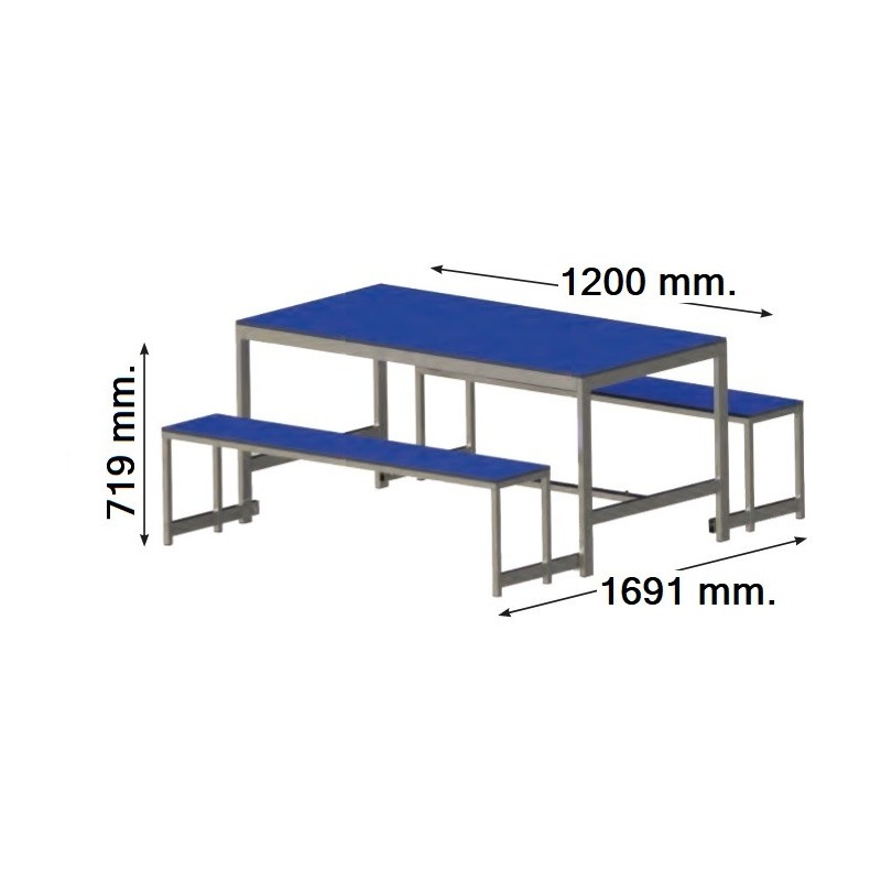 Mesa COMEDOR bancos plegables