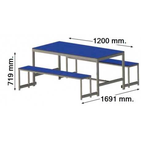 Mesa COMEDOR bancos plegables