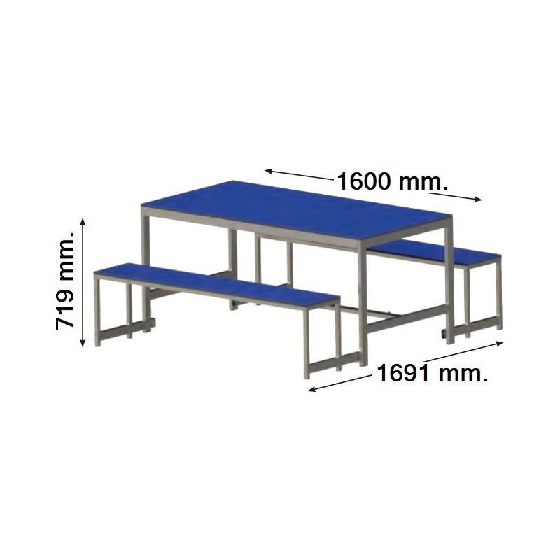 Mesa COMEDOR bancos plegables