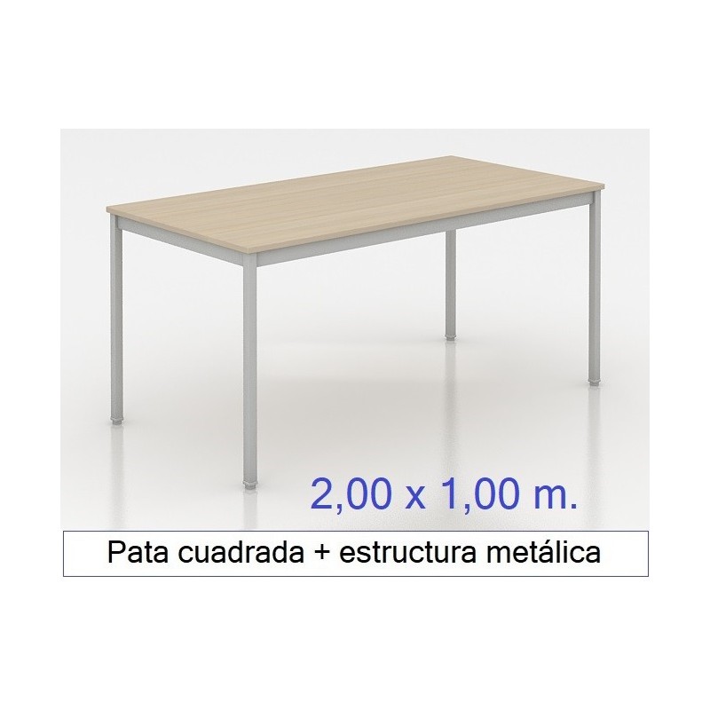 Mesa MADI-2000 x 1000 patas cuadradas