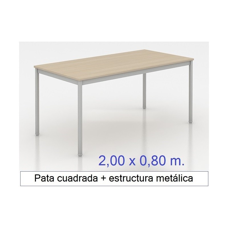 Mesa MADI-2000 x 800 patas cuadradas