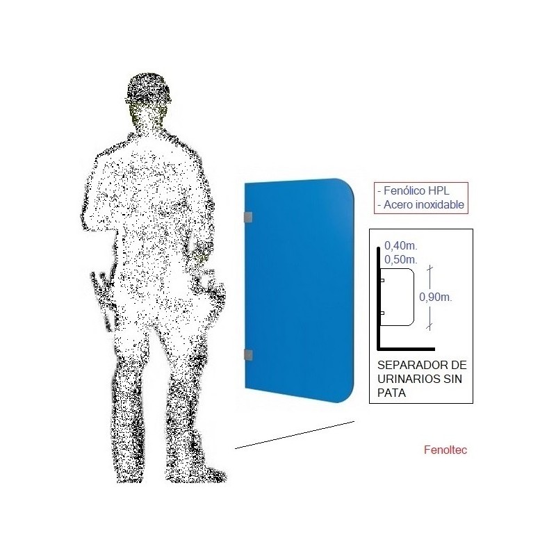 Separador urinarios sin pata. De medidas estándar pueden cortarse a la medida indicada  según cual vaya a ser su cometido.