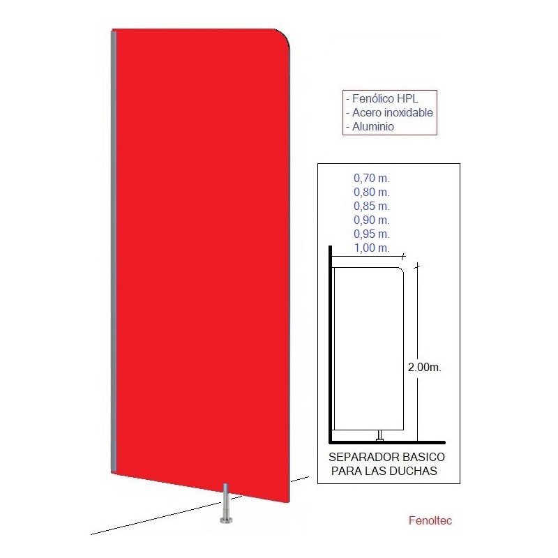 Separador tapavistas estándar para duchas. Todos los colores valen lo mismo.