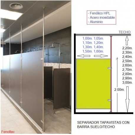 Separador con barra suelo/techo para duchas Separador con barra suelo/techo para duchas