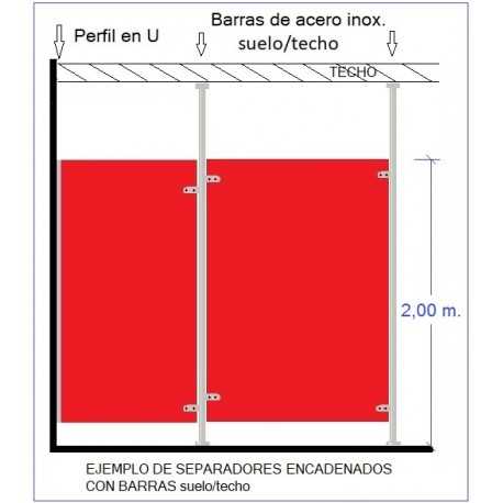 Separador con barra suelo/techo para duchas Separador con barra suelo/techo para duchas