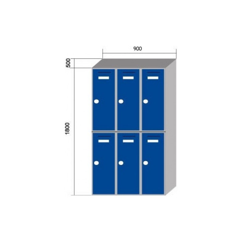 Taquillas melamina 2 puertas 3 cuerpos