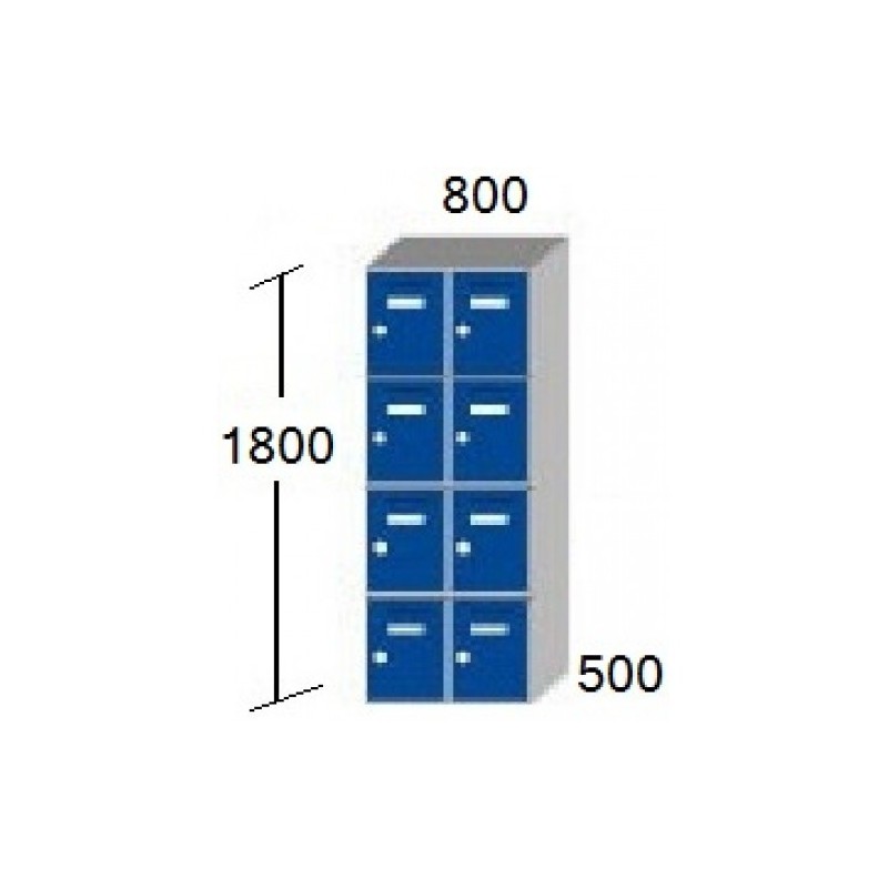 Alquiler de taquillas vestuario Monobloc 2 alturas 4 puertas