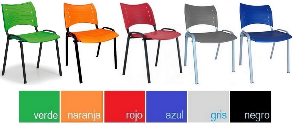Colores y comparación en sillas BIRA de PVC.