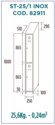 Taquillas de acero inoxidable ST-25-1