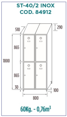 Taquillas de acero inoxidable ST-40-2