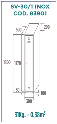 Taquilla de acero inoxidable SV-30-1