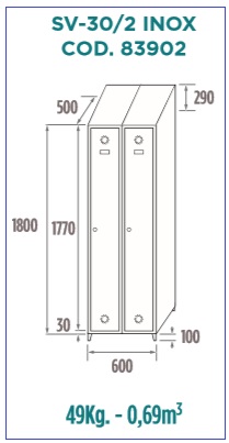 Taquillas de acero inoxidable SV-30-2