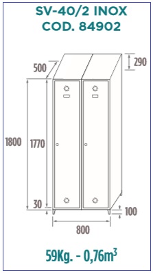 Taquillas de acero inoxidable SV-40-2