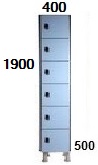 Medidas de taquillas de 6 puertas de 40 cm. de ancho.