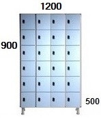 Medidas taquillas de 6 puertas de 30 cm. de ancho.