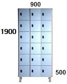 Medidas taquillas de 6 puertas en 3 cuerpos de 30 cm. de ancho.