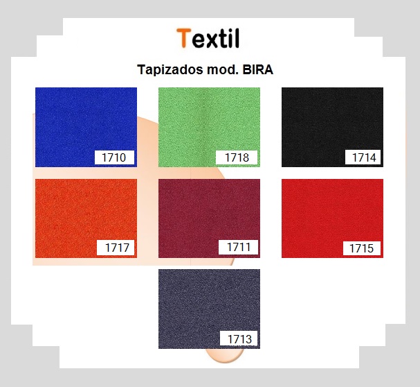 Colores de tela BALÍ para sillas BIRA.